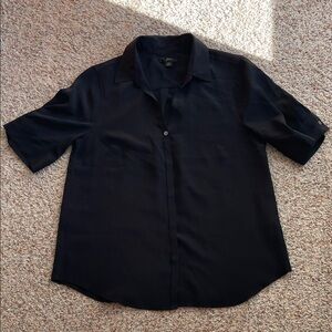 J. Crew Short Sleeve Silk Button Down Shirt